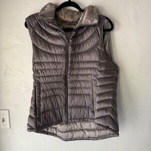 Bernardo Womens Goose Down Puffer Vest XL Sleeveless Gray‎ Lightweight